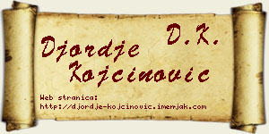 Đorđe Kojčinović vizit kartica